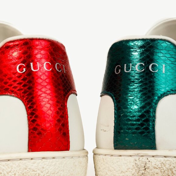 Gucci Ace Bee Womens White Leather Sneaker - Picture 9 of 12